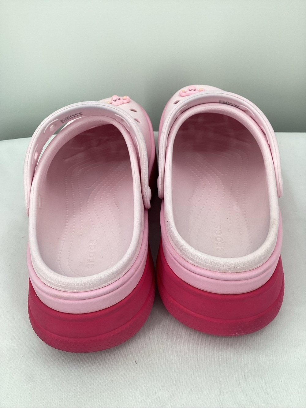 CROCS Platform Clogs in Light Pink and Hot Pink - Picture 5 of 11